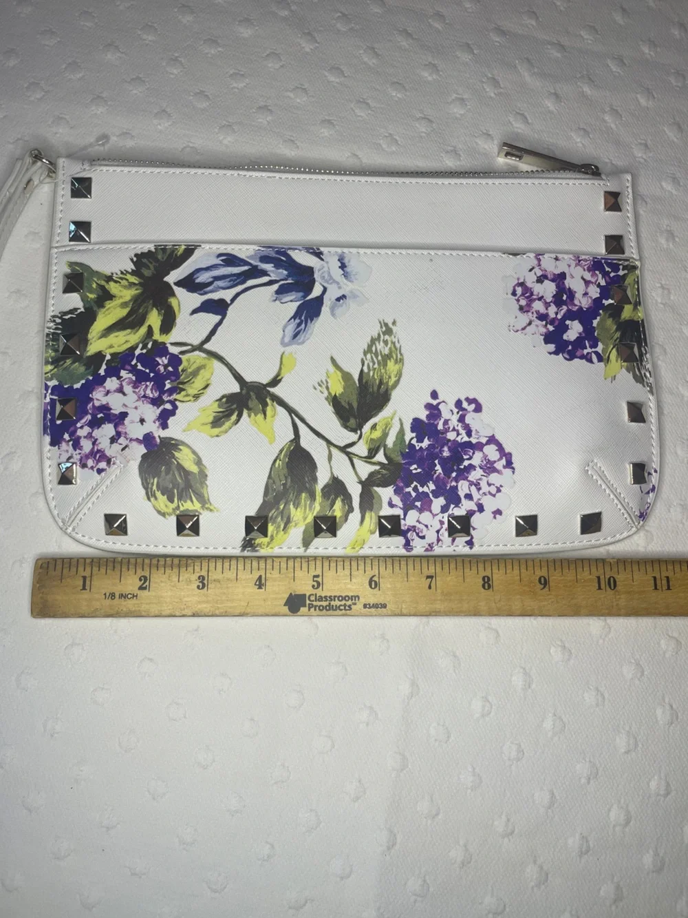 White House Black Market‎ Floral Studded Wristlet Clutch NWOT